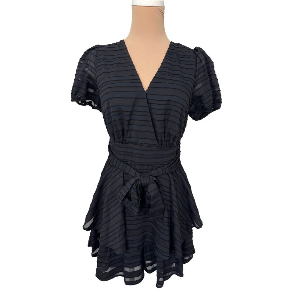 Blue Rain Black Whimsygoth dress with underskort y2k raw edges Small